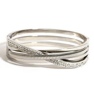 Bracelets tendance GoldGirly en acier inoxydable avec strass et zircone cubique pour femmes, couleur argent, bijoux