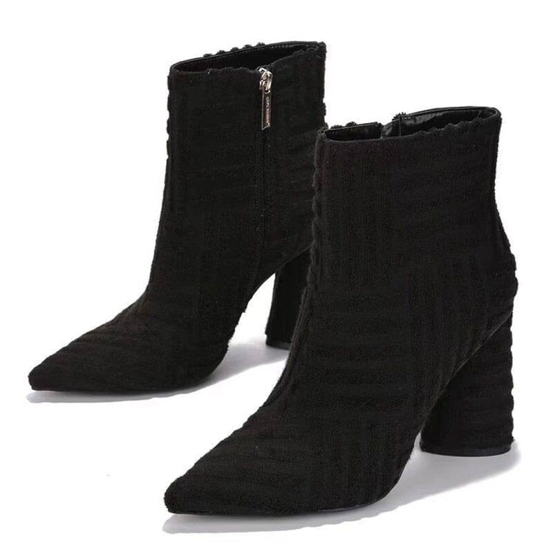 Bottines Orange à bout pointu pour femme, chaussures chevilles à talons hauts et fermeture éclair sur l'intérieur, mode automne hiver