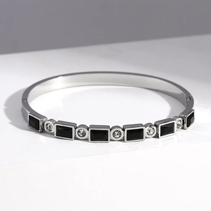 Bracelets tendance GoldGirly en acier inoxydable avec strass et zircone cubique pour femmes, couleur argent, bijoux