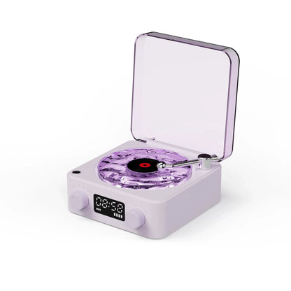 Veilleuse rétro en forme de tourne-disque avec haut-parleur Bluetooth et bruit blanc pour favoriser le sommeil, lumière d'ambiance RGB pour une chambre relaxante ou une chambre d'enfant d'ado, ambiance musicale