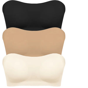 Soutien-gorge push-up sexy sans bretelles pour femme, rembourré et amovible, sans coutures, en soie glacée, invisible, dos nu, antidérapant, épaules dénudées