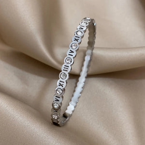 Bracelets tendance GoldGirly en acier inoxydable avec strass et zircone cubique pour femmes, couleur argent, bijoux