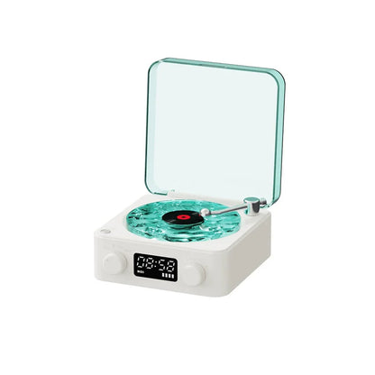 Veilleuse rétro en forme de tourne-disque avec haut-parleur Bluetooth et bruit blanc pour favoriser le sommeil, lumière d'ambiance RGB pour une chambre relaxante ou une chambre d'enfant d'ado, ambiance musicale