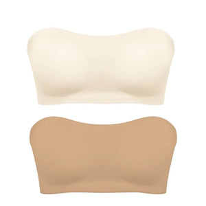 Soutien-gorge push-up sexy sans bretelles pour femme, rembourré et amovible, sans coutures, en soie glacée, invisible, dos nu, antidérapant, épaules dénudées