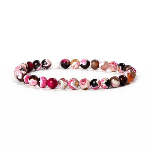 Bracelet Agates en pierre naturelle pour femmes  6mm Quartz Onyx perles Bracelet élastique Chakra guérison Reiki Yoga