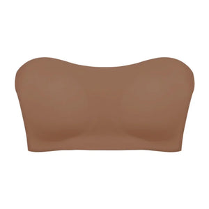 Soutien-gorge push-up sexy sans bretelles pour femme, rembourré et amovible, sans coutures, en soie glacée, invisible, dos nu, antidérapant, épaules dénudées