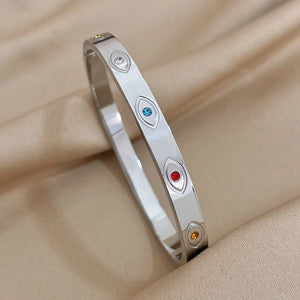 Bracelets tendance GoldGirly en acier inoxydable avec strass et zircone cubique pour femmes, couleur argent, bijoux