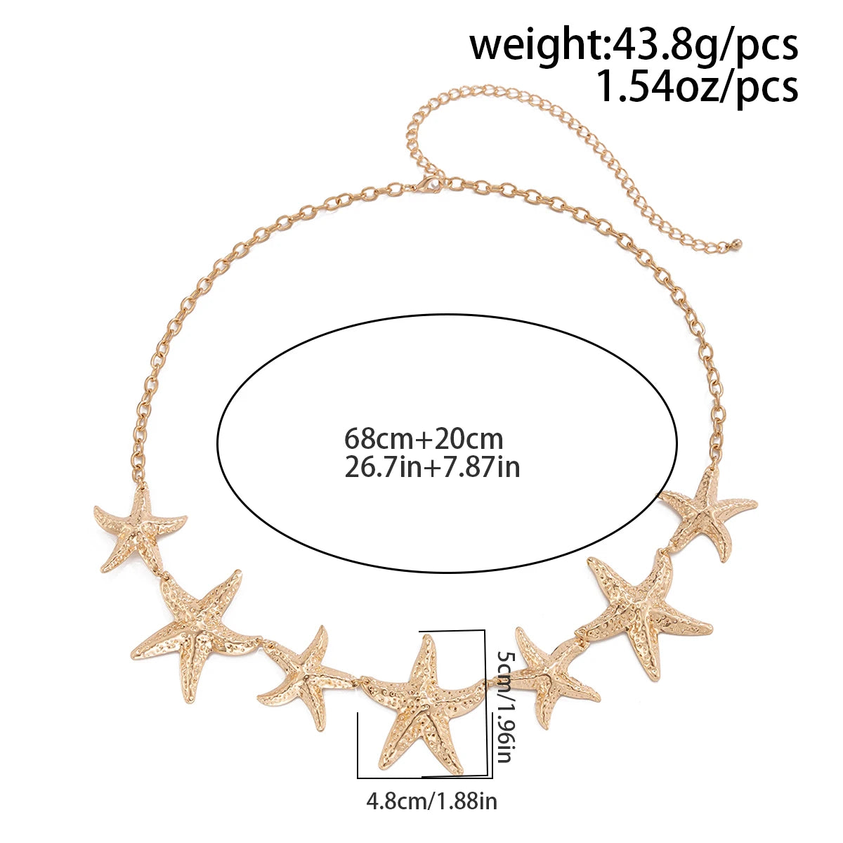 Ceinture, chaîne de taille et de ventre en forme d'étoile de mer dorée pour femme, accessoire de mode, sexy, pour l'été et la plage