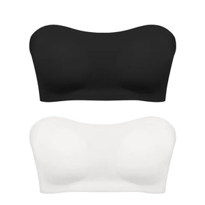 Soutien-gorge push-up sexy sans bretelles pour femme, rembourré et amovible, sans coutures, en soie glacée, invisible, dos nu, antidérapant, épaules dénudées