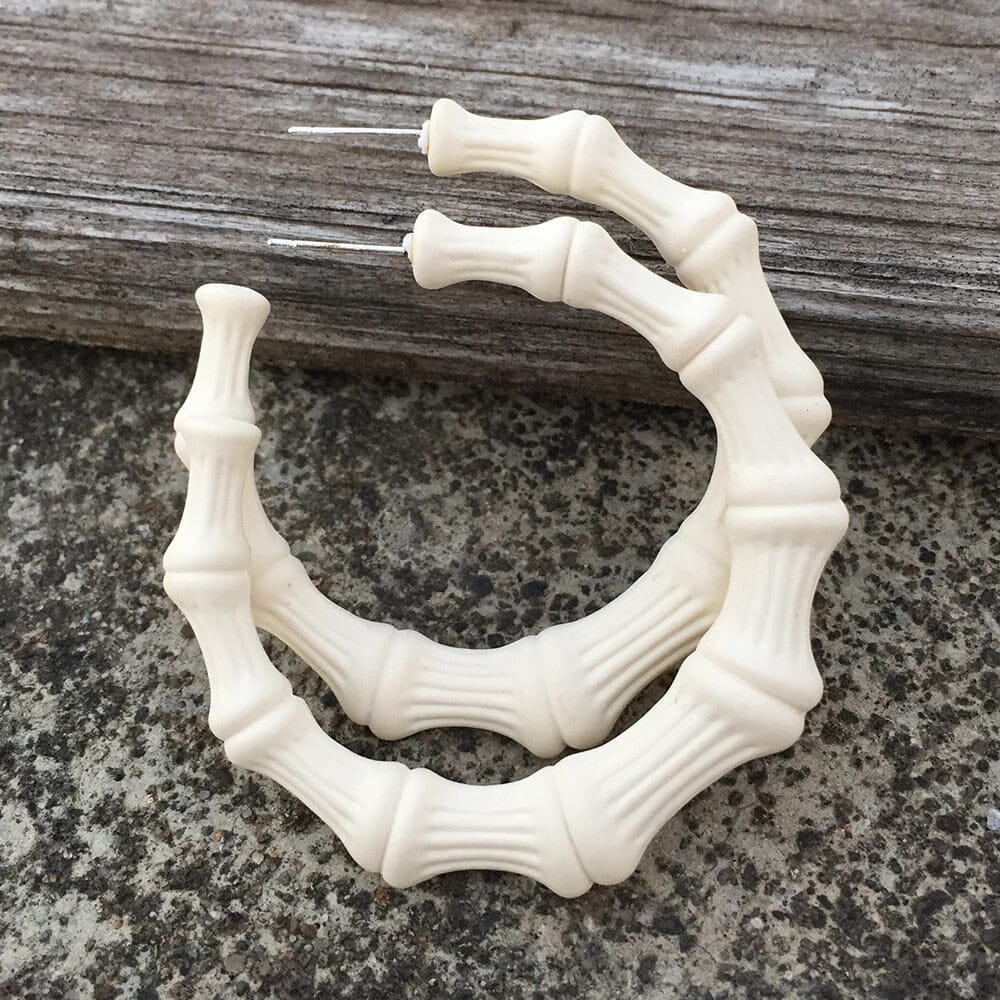 Boucles d'oreilles créoles Bambou nouvelle résine colorée