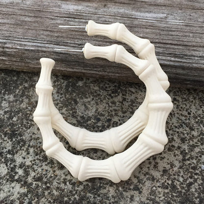 Boucles d'oreilles créoles Bambou nouvelle résine colorée