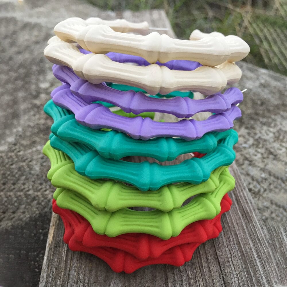 Boucles d'oreilles créoles Bambou nouvelle résine colorée