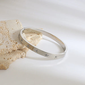 Bracelets tendance GoldGirly en acier inoxydable avec strass et zircone cubique pour femmes, couleur argent, bijoux