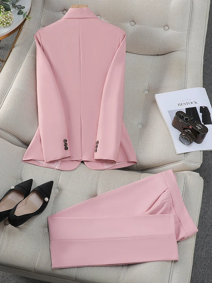 Ensemble blazer,pantalon et gilet sans manches pour femme d'affaires contient 3 pièces