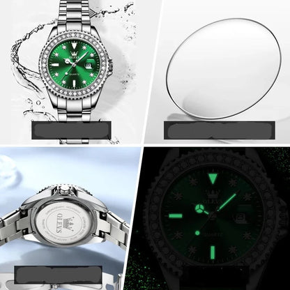 Montre à Quartz femmes - montre élégante de Luxe diamants et acier inoxydable étanche - ensemble haut de gamme - marque originale montre-bracelet