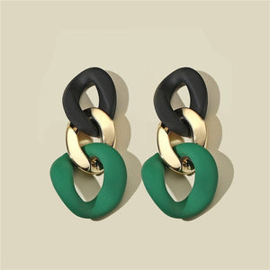 Boucles d'oreilles pendantes pour femmes mode Vintage géométrique longues boucles d'oreilles suspendues Style rond coréen bijoux féminins boucles d'oreilles pendantes