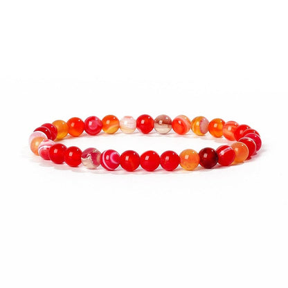 Bracelet Agates en pierre naturelle pour femmes  6mm Quartz Onyx perles Bracelet élastique Chakra guérison Reiki Yoga