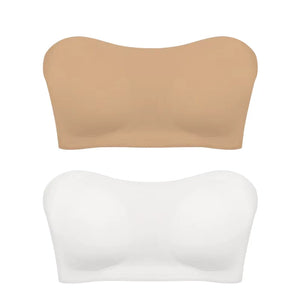 Soutien-gorge push-up sexy sans bretelles pour femme, rembourré et amovible, sans coutures, en soie glacée, invisible, dos nu, antidérapant, épaules dénudées