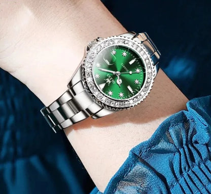 Montre à Quartz femmes - montre élégante de Luxe diamants et acier inoxydable étanche - ensemble haut de gamme - marque originale montre-bracelet