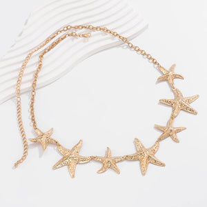 Ceinture, chaîne de taille et de ventre en forme d'étoile de mer dorée pour femme, accessoire de mode, sexy, pour l'été et la plage