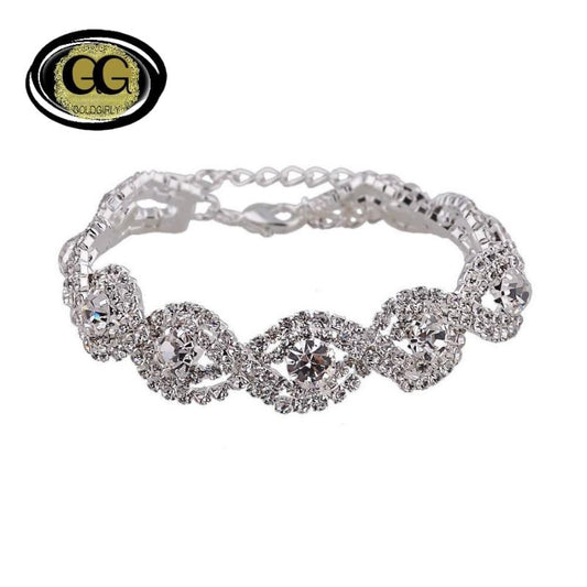 Bracelets Luxury Crystal couleur argent orné de swarowski