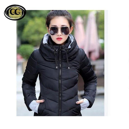 Doudoune féminine à capuche,parka slim en coton rembourré veste courte différentes coloris