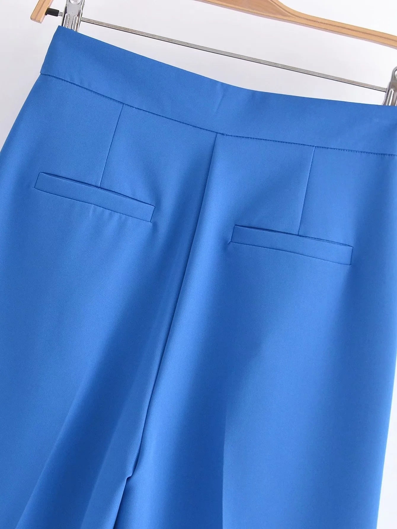 Pantalon stylé à pinces, coupe droite, différentes couleurs-rose-bleu-vert-jaune-orange