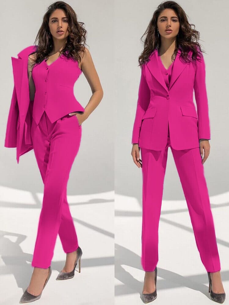 Costume d'affaires pour dames  (veste + gilet + pantalon) 3 pièces différentes couleurs