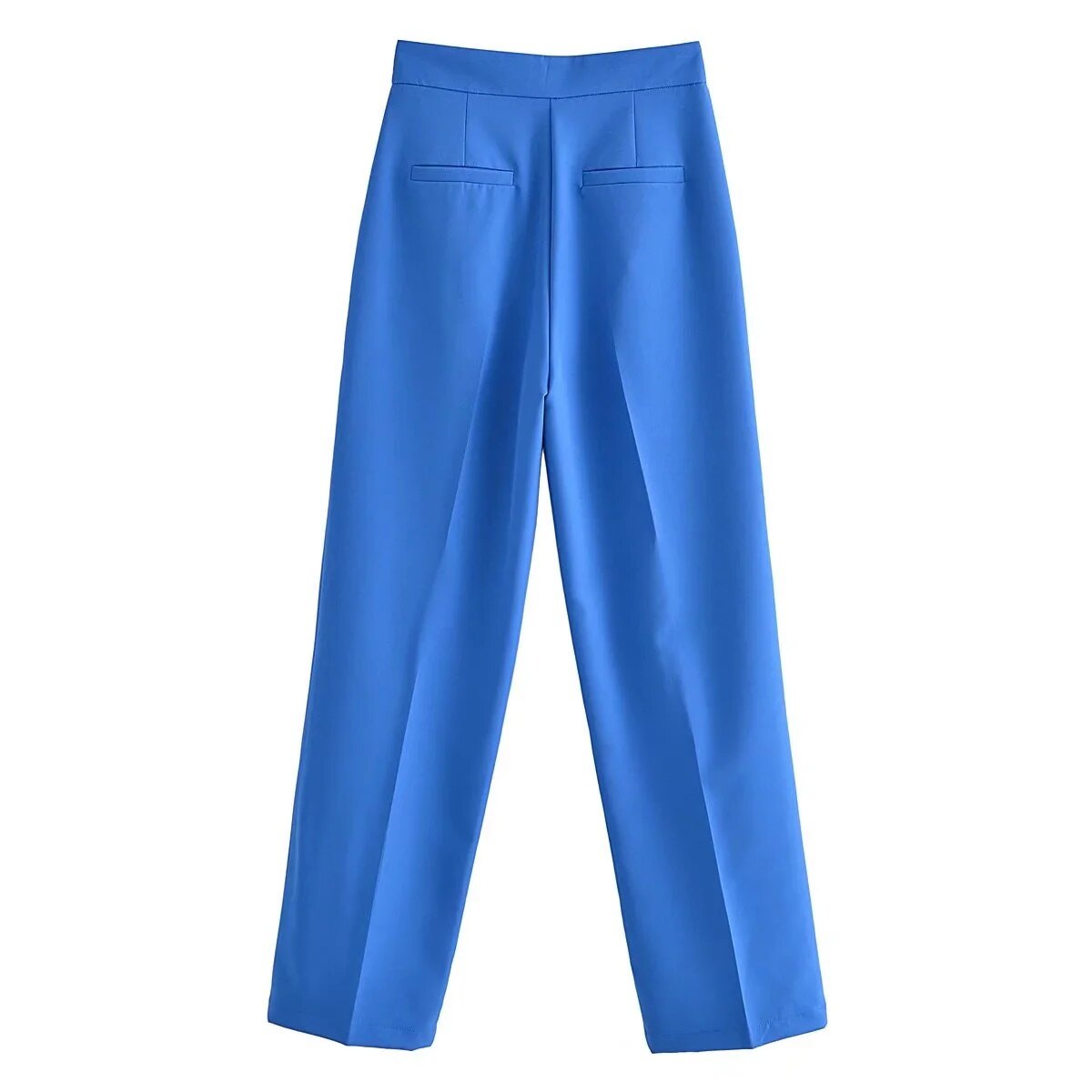 Pantalon stylé à pinces, coupe droite, différentes couleurs-rose-bleu-vert-jaune-orange