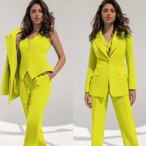 Costume d'affaires pour dames  (veste + gilet + pantalon) 3 pièces différentes couleurs