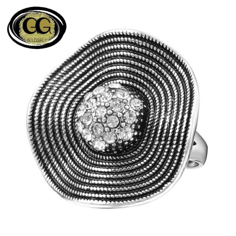 Anneau-Bague en Cristal Tempérament De Mode Fleur en CZ Zircon