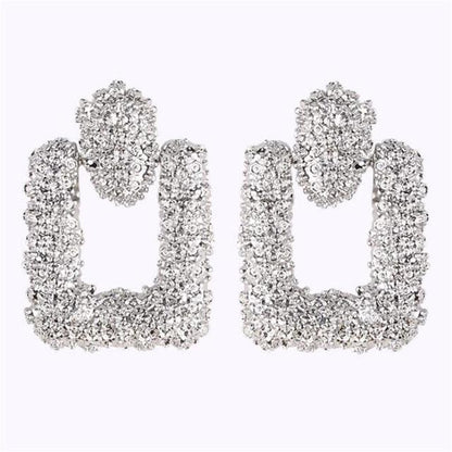Boucles D'oreilles Éblouissantes de Mode Grandes Géométriques rondes Moderne