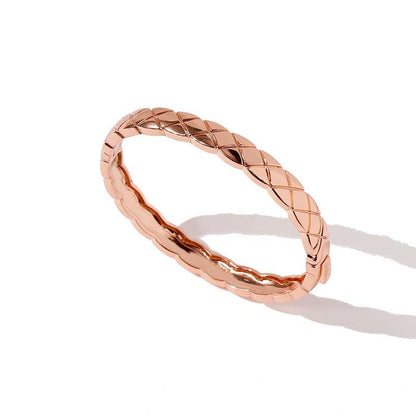 Bracelet classique or jaune -or rose-ou silver en acier inoxydable design croix tressées