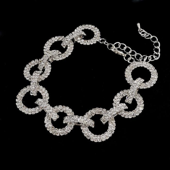 Bracelets Luxury Crystal couleur argent orné de swarowski