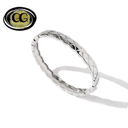Bracelet classique or jaune -or rose-ou silver en acier inoxydable design croix tressées