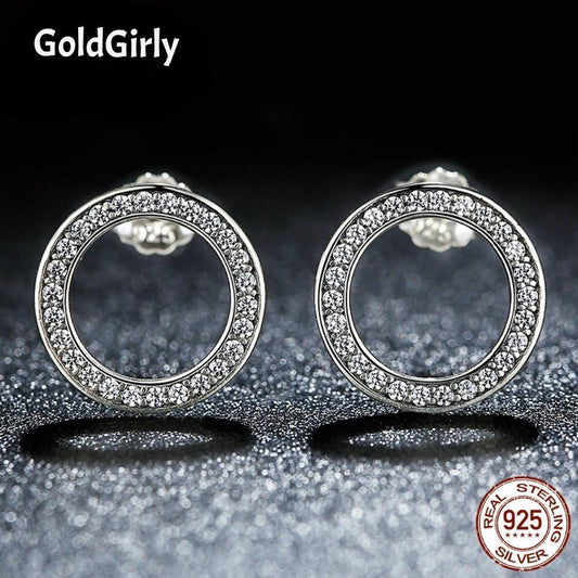 Boucles d'oreilles rondes en argent Sterling 925 pour femmes Idée cadeau