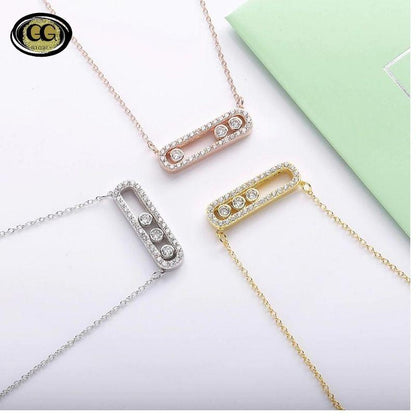 collier d'énergie mode luxe pendentif blanc pierre qui bougent