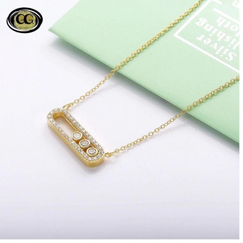 collier d'énergie mode luxe pendentif blanc pierre qui bougent