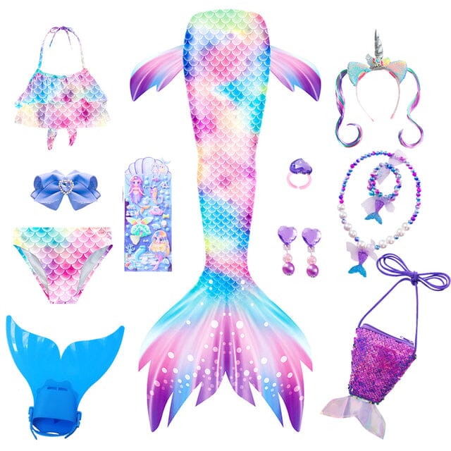 Costume de sirène fantaisie pour enfants queues de sirène pour les filles  maillot de bain pour piscine