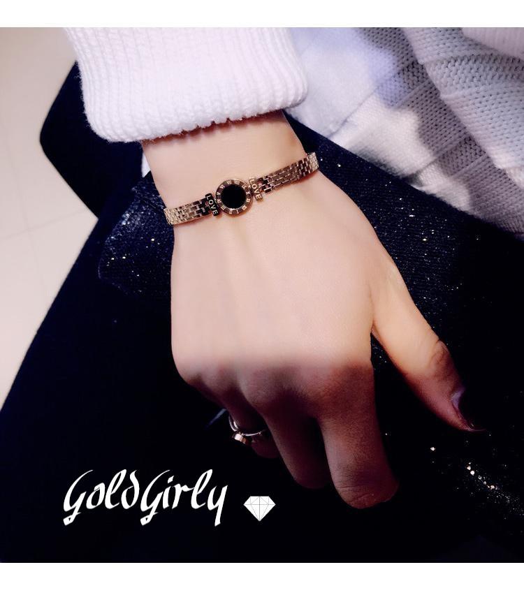 Nouveauté bracelet bijoux cadeau de haute qualité en acier et titane-chiffres romains mode or rose