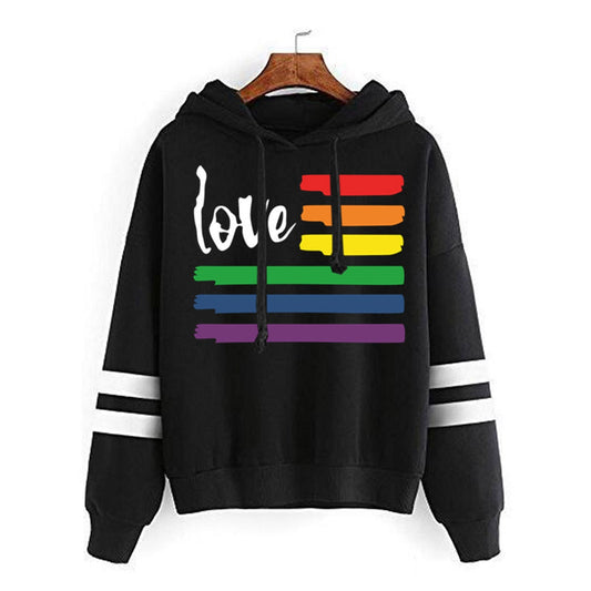 sweat-shirt imprimé arc en ciel Love