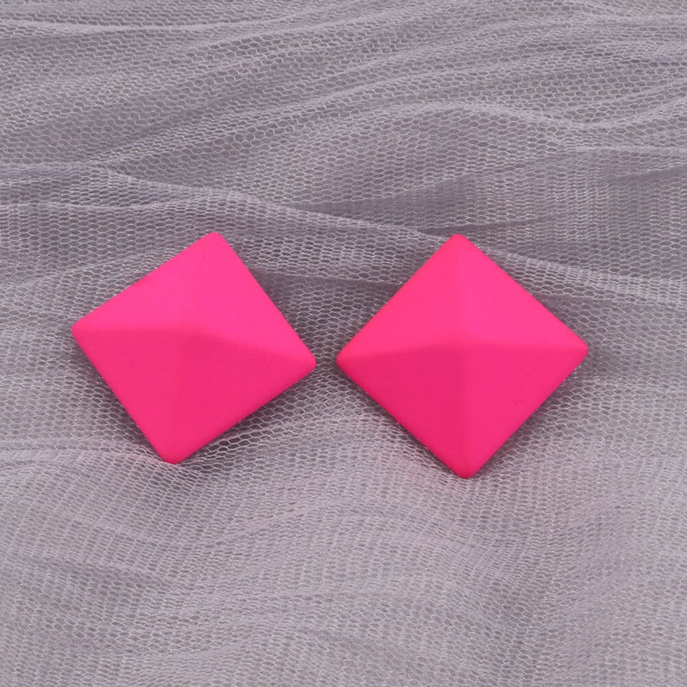 Boucles d'oreilles géométrique néon rond triangle ou carré en acrylique coloré