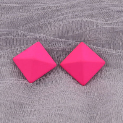 Boucles d'oreilles géométrique néon rond triangle ou carré en acrylique coloré