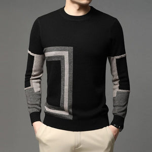 pull Mode Designer décontracté en tricot de laine noire