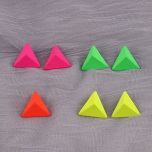 Boucles d'oreilles géométrique néon rond triangle ou carré en acrylique coloré