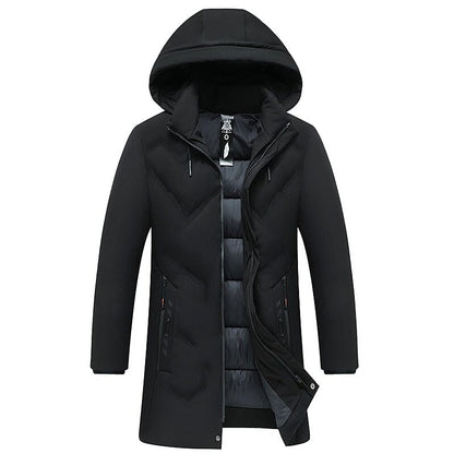 Parka Homme veste chaude d'hiver et épaisse avec capuche coupe-vent Top qualité style décontracté  manteau coupe-vent