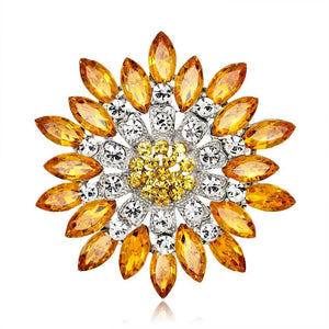 Broche Fleur en Crystal 9 Couleurs pour femmes