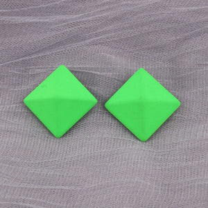 Boucles d'oreilles géométrique néon rond triangle ou carré en acrylique coloré