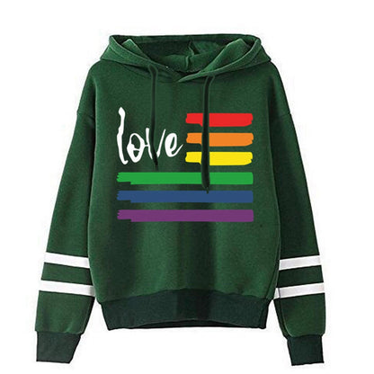sweat-shirt imprimé arc en ciel Love