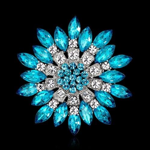 Broche Fleur en Crystal 9 Couleurs pour femmes